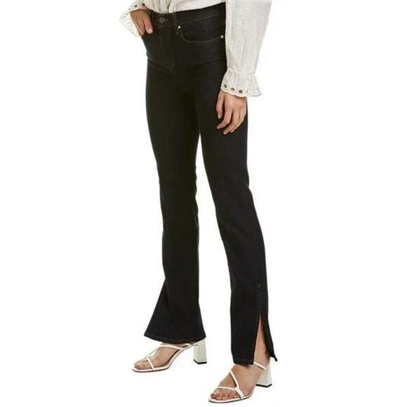 BLDWN Women's Size 32 High Rise Vented Skinny Jeans Slit Hem Carbon Black NWT - Picture 1 of 12
